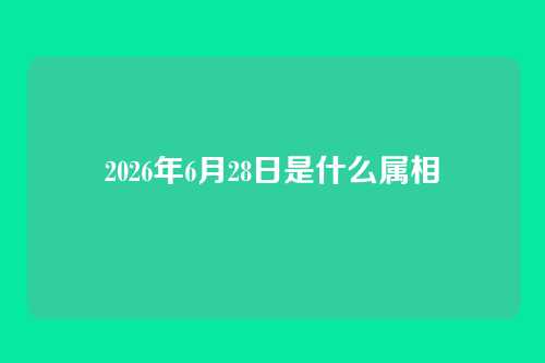 2026年6月28日是什么属相