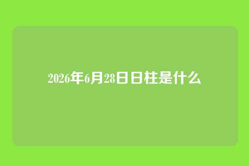 2026年6月28日日柱是什么
