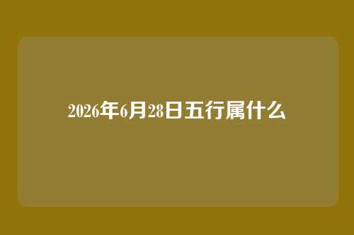 2026年6月28日五行属什么
