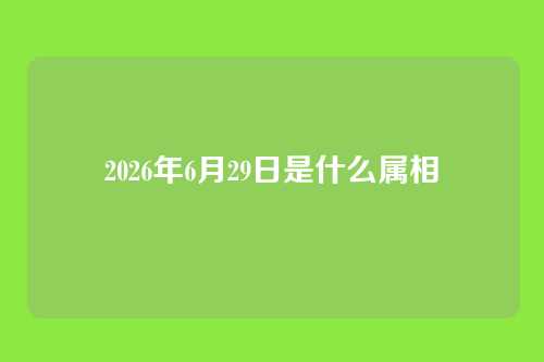2026年6月29日是什么属相