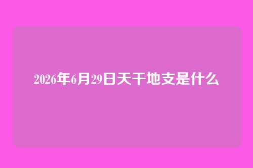 2026年6月29日天干地支是什么