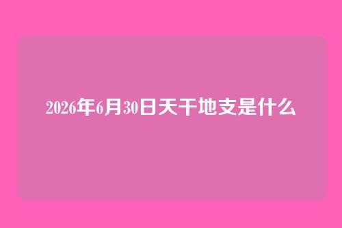 2026年6月30日天干地支是什么