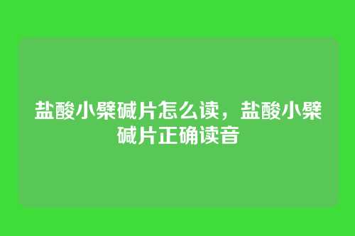 盐酸小檗碱片怎么读,盐酸小檗碱片正确读音