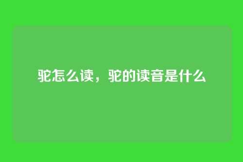 驼怎么读,驼的读音是什么