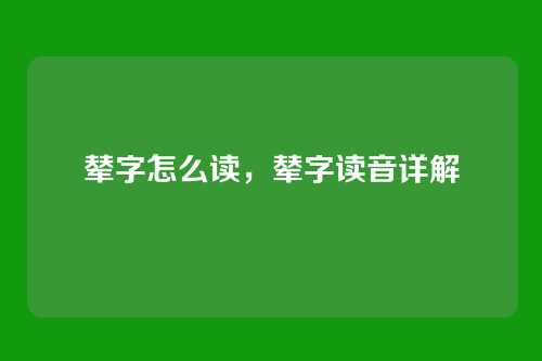 辇字怎么读,辇字读音详解