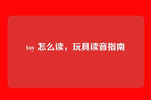 toy 怎么读,玩具读音指南