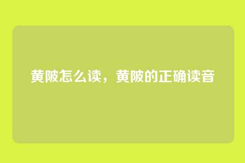 黄陂怎么读,黄陂的正确读音
