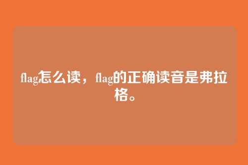 flag怎么读,flag的正确读音是弗拉格。