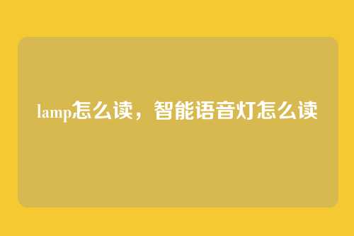 lamp怎么读，智能语音灯怎么读