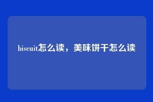 biscuit怎么读,美味饼干怎么读