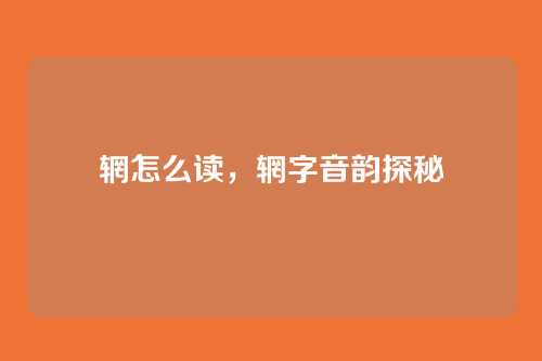 辋怎么读,辋字音韵探秘