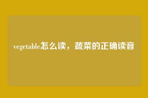 vegetable怎么读,蔬菜的正确读音
