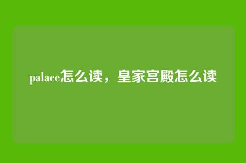 palace怎么读,皇家宫殿怎么读