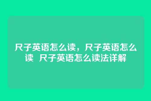 尺子英语怎么读,尺子英语怎么读 尺子英语怎么读法详解