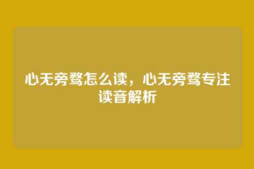 心无旁骛怎么读,心无旁骛专注读音解析