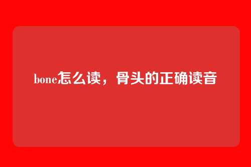 bone怎么读,骨头的正确读音