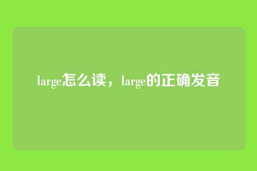 large怎么读，large的正确发音